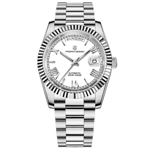 White Silver Herren Uhr