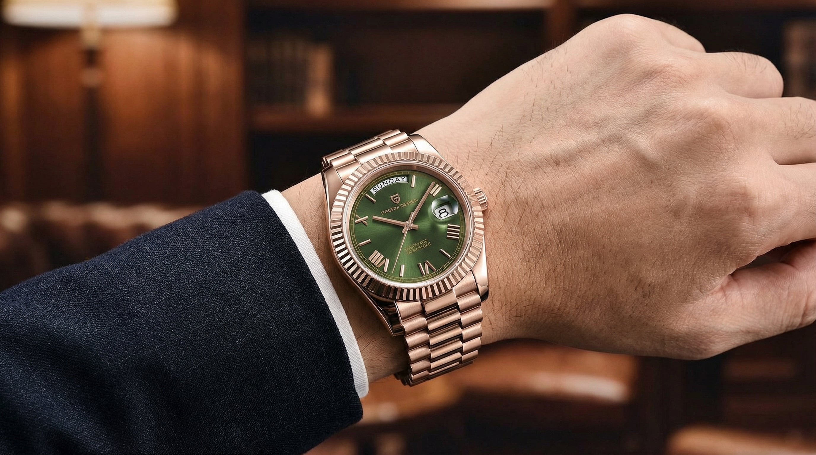 Rose Green Herren Uhr