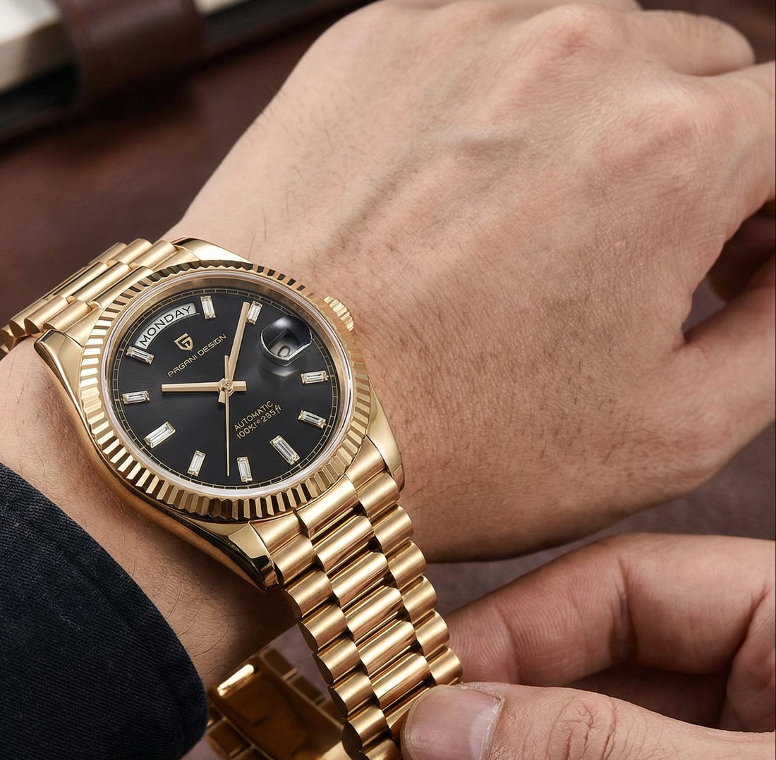 Gold Black Herren Uhr